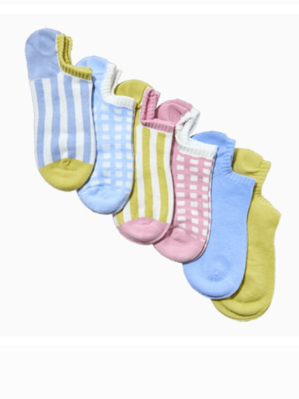 Summer & Rose Gingham & Stripe Heel Socks - 6PK